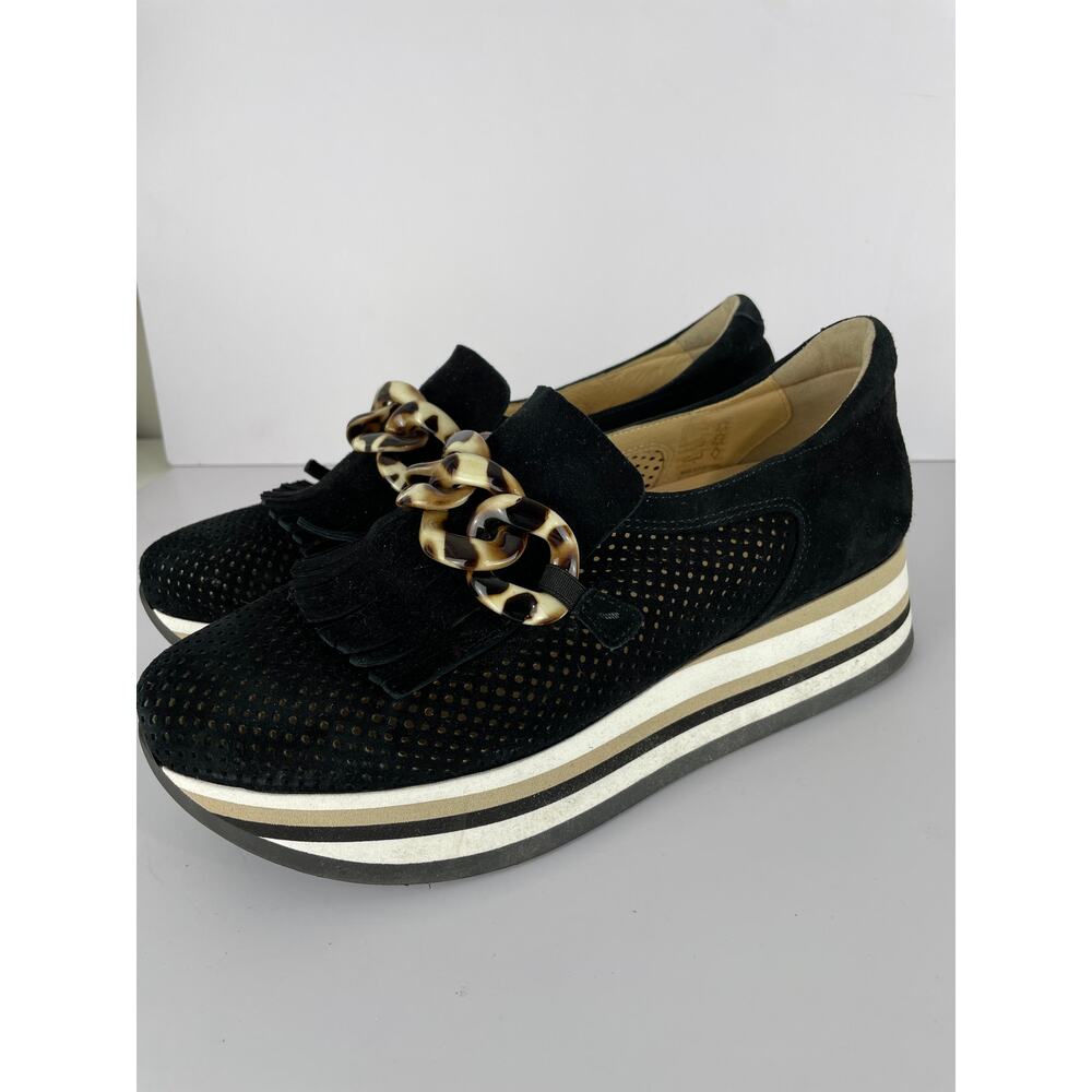 Softwaves Cadie Black Slip-On Platform Sneakers Sz 39